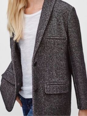 Aritzia Wilfred Free Women’s Kelsey Jacket Brown Chambray Knit Wool Blazer (S)